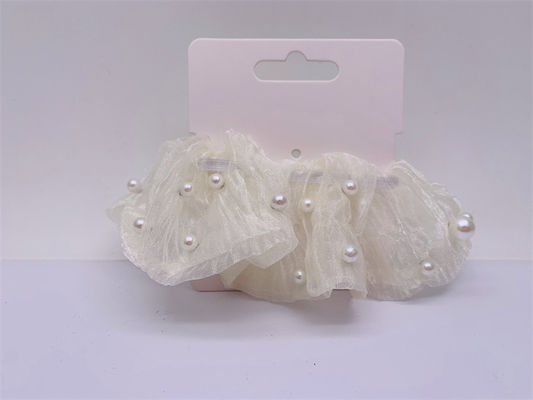 Acessórios de cabelo para crianças de poliéster Elastico multicolorido com pérola