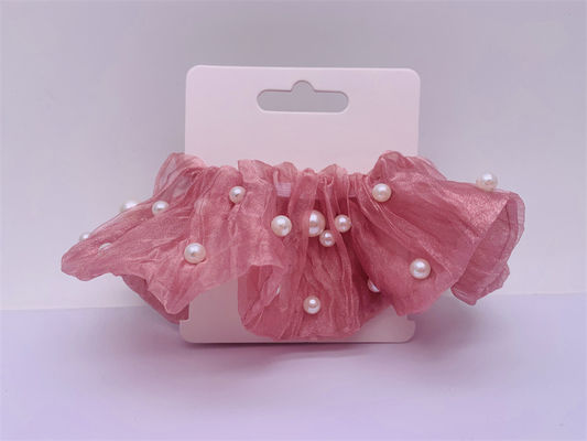 Acessórios de cabelo para crianças de poliéster Elastico multicolorido com pérola