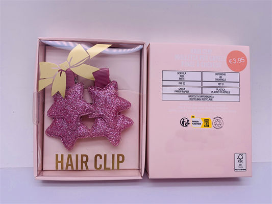 Clip prático de cabelo de estrelas brilhantes para crianças Poliéster brilhante 1 par