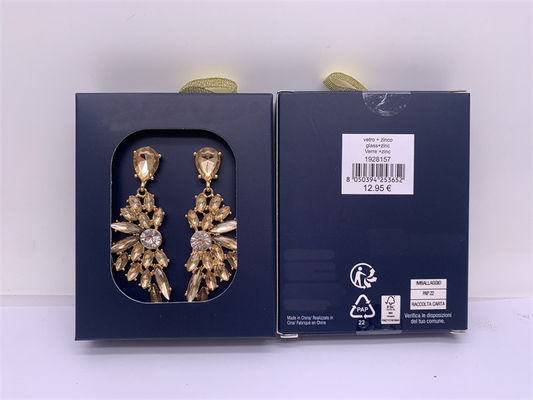 Mulheres Moda Joialharia Brincos Forma de Flor Cristalina Longos Rhinestones