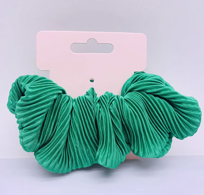 Cavalinho Plexado Veludo Cabelo Scrunchies Verde Elastico Para Mulher
