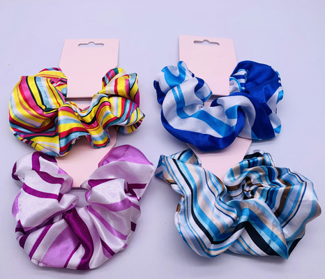 Boho tecido de seda acessórios de cabelo Scrunchies multicolor para o exterior