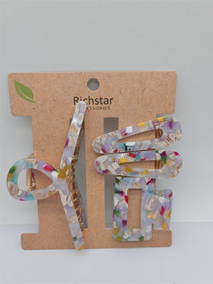 Elegante Acessórios para Cabelos de Acetato Grampos de Garra Pinha Durável Multicolor