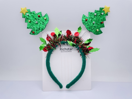 Banda de cabelo de árvore de Natal portátil, Multiscene lindas faixas de Natal