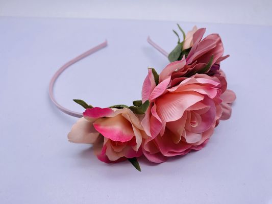Adolescente cabelo de flor rosa acessório de cabeça faixa polivalente durável