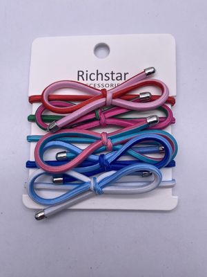 Cravos elásticos de cabelo coloridos reutilizáveis Leve com um pequeno arco