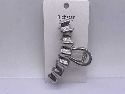 Garra de cabelo de prata polida e durável, pinça de cabelo de metal multifuncional