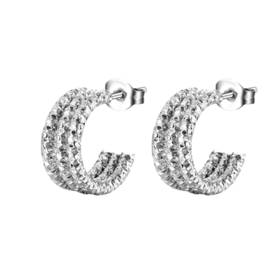 Unisex Full Pave Diamond Earrings Medium Size With Screw Back Fastening Solution (Brincos de diamante de tamanho médio com solução de fixação por parafuso)