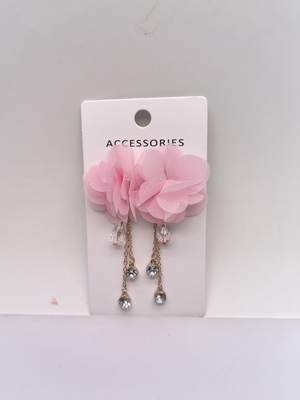 Brinco de flores cor-de-rosa com pingente Dimond para crianças