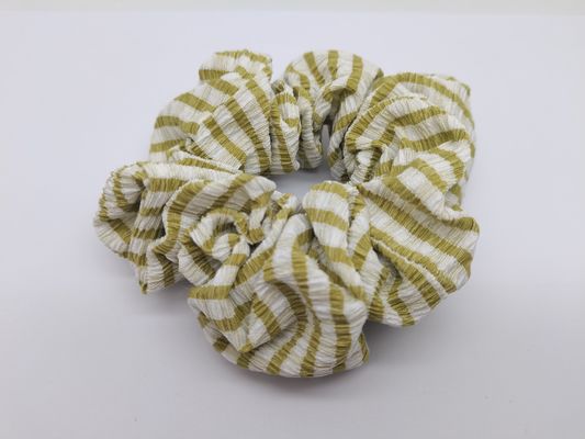 Scrunchie de tecido com listras verdes Scrunchie de cabelo para várias ocasiões