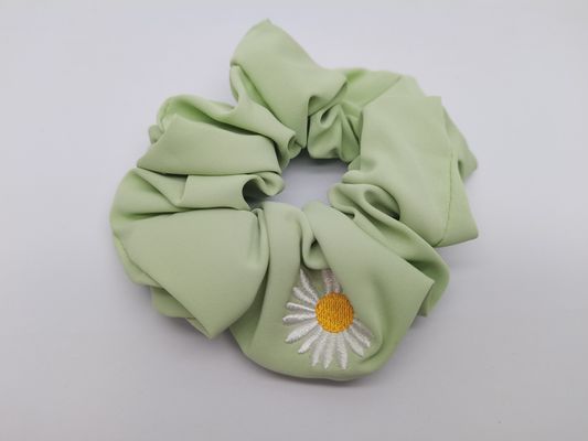 Unico de tecido gravata de cabelo macia de tecido Scrunchie com padrão Daisy