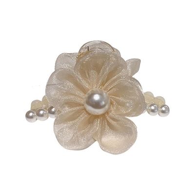 Clip de garras de cabelo de flor de pérola pura e fresca