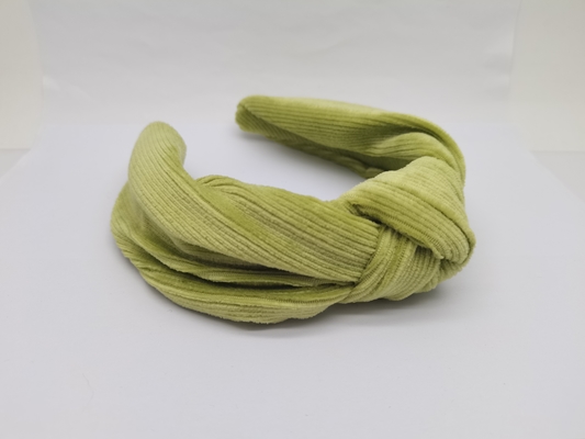 Faixa de cabelo de tecido verde com várias cores e desenhos para mulheres
