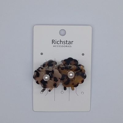 Várias formas e desenhos Clipe de garra acrílica com efeito de impressão de leopardo