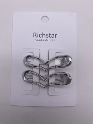 Desenho básico leve Clips de cabelo de metal prateado para penteado