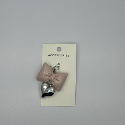 Matte Finish Sweet Heart and Bow Metal Keychain para decoração simples