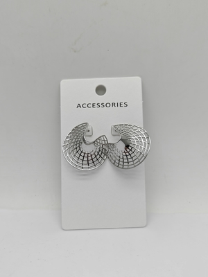 Desenho de moda brincos de metal prateado para unisexo brincos de jóias de moda