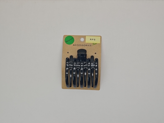 Material reciclado Clip de garras de cabelo preto em várias formas e cores para moda sustentável