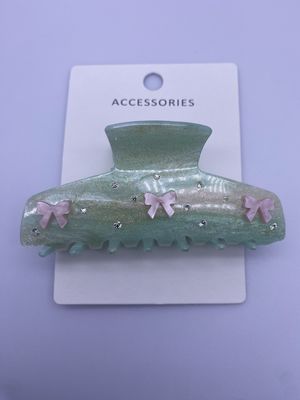 Unisex Pure and Fresh Acrylic Hair Claw Clip com Design de Decoração Bowknot