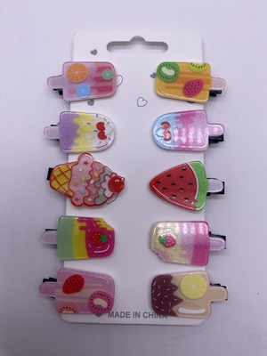 Simples estilo Bow Ice Cream clips de cabelo para crianças versátil e adorável