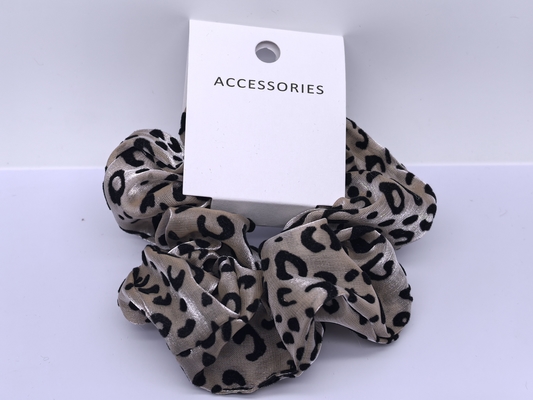Tecido durável Scrunchie de leopardo Vários desenhos para acessórios de cabelo versáteis