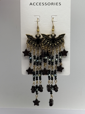 Brincos de Bat e Star Chandelier de Halloween Estilizados para Adultos em Vários Estilos
