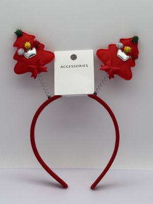 Tiara Festiva com Decorações de Árvore de Natal