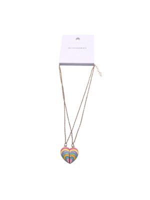 Colar Arco-Íris Infantil Criativo de Moda Colar de Borboleta de Esmalte Colorido Colar de Coração Colar de Amizade