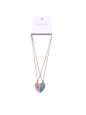 Colar Arco-Íris Infantil Criativo de Moda Colar de Borboleta de Esmalte Colorido Colar de Coração Colar de Amizade
