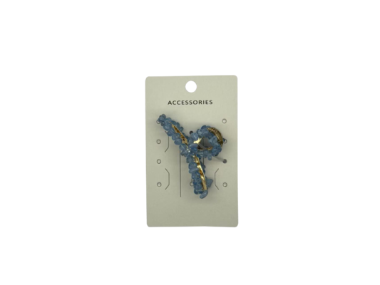 Grampo de cabelo enrolado à mão com garra de cascalho de cristal natural