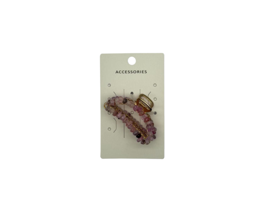 Grampo de cabelo enrolado à mão com garra de cascalho de cristal natural