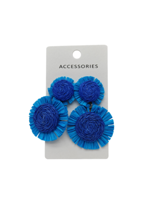 Brincos de tecido floral bohemian para mulheres - liga de ouro e prata