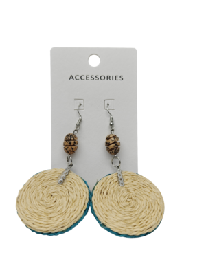 Handmade Rattan Drop Earrings Bohemian Woven Jewelry for Women