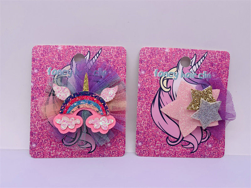 Unicórnio Acessórios de cabelo infantil Clips de jacaré Rainbow Cute Star