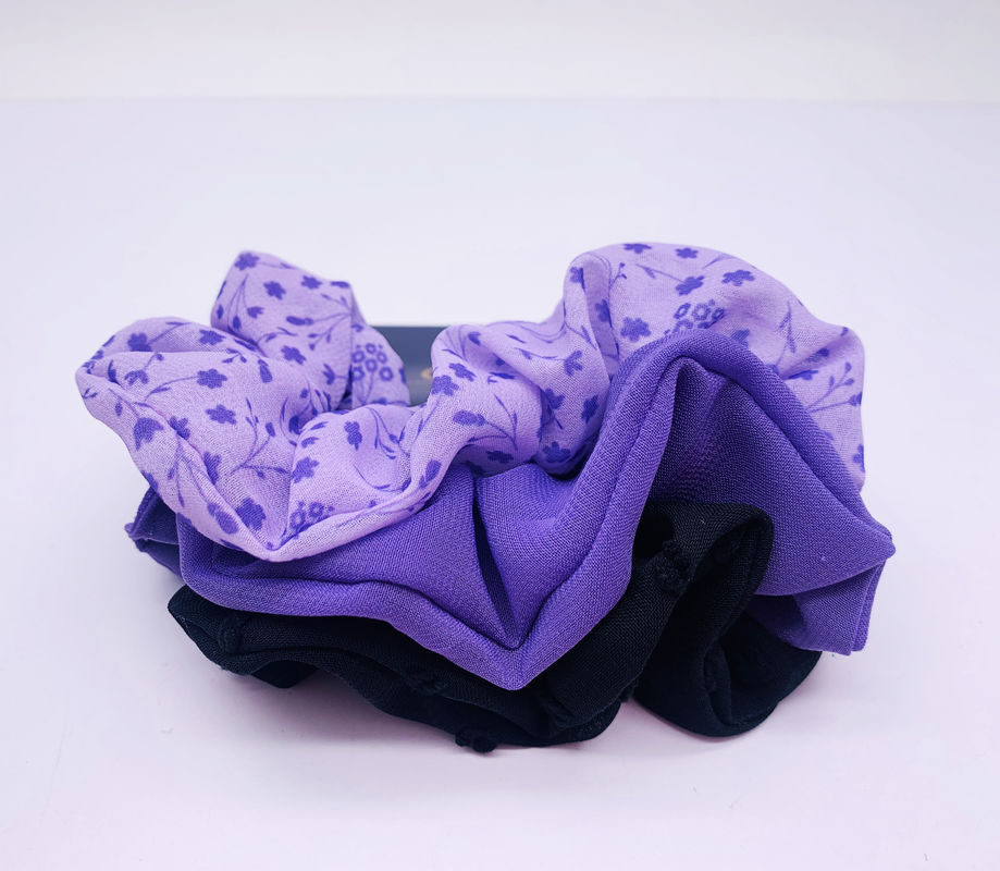 Mulheres Acessórios de cabelo de tecido portátil Scrap Scrunchie Cor roxa