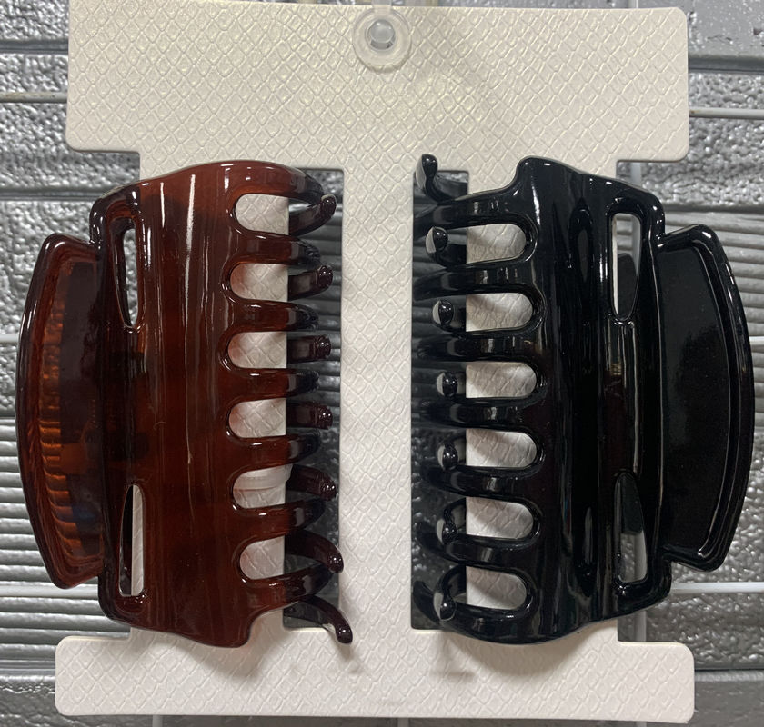 Grampos de cabelo de garras grandes pretos castanhos, grampos portáteis para cabelos grossos