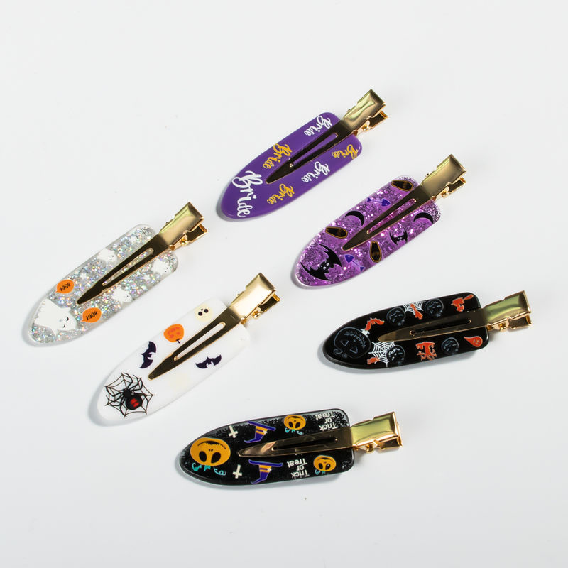 Barras de cabelo de Halloween multicolor, clips duráveis para adultos.
