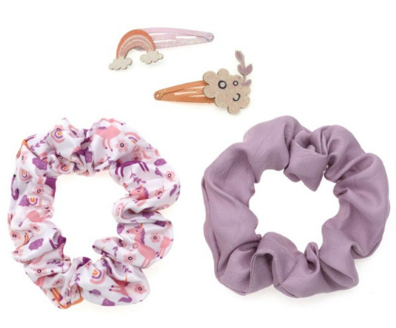 Scrunchies de cabelo para crianças com clipes de cabelo com cores diferentes