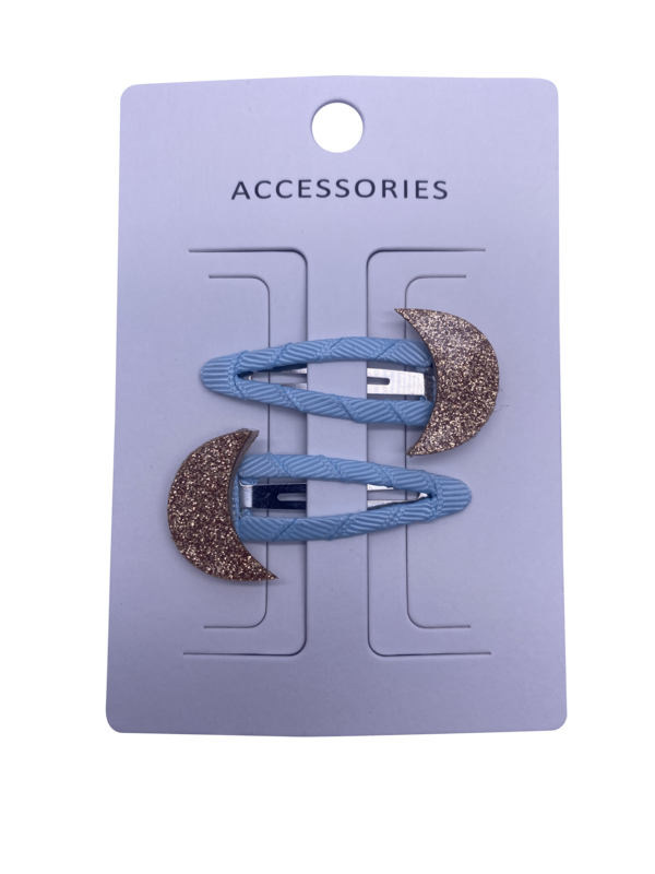 Sequin Moon Acessórios de cabelo infantil Pinhos de cabelo Tecido embalado