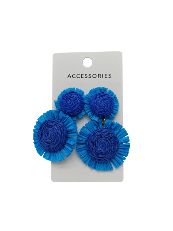 Brincos de tecido floral bohemian para mulheres - liga de ouro e prata